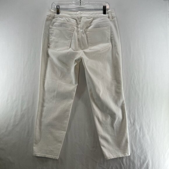 Talbots Flawless Girlfriend Jeans Women 10P Mid-Rise Cropped Stretch Denim White - Picture 2 of 9